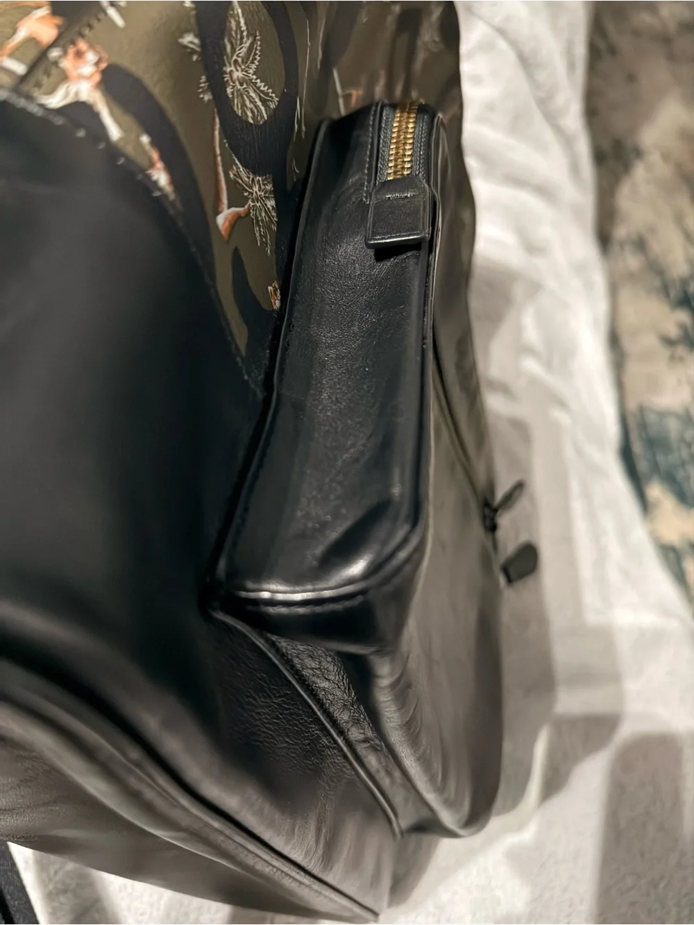 Coach Olive Green and Black Canvas & Leather Signature Backpack